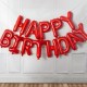 Σετ Κόκκινα Μπαλόνια φράση Happy Birthday (13 τεμ)