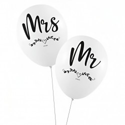 Σετ Λάτεξ Μπαλόνια - Mr & Mrs (8 Tεμ)