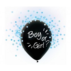 Σετ μαύρα μπαλόνια Boy or Girl με γαλάζιο κομφετί (4 τεμ) Σετ μαύρα μπαλόνια Boy or Girl με γαλάζιο κομφετί (4 τεμ)