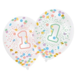 Σετ Μπαλόνια 1st Birthday Rainbow με κομφετί (6 τεμ) Σετ Μπαλόνια 1st Birthday Rainbow με κομφετί (6 τεμ)