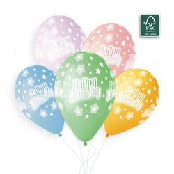 Σετ Μπαλόνια Happy Birthday με αστέρια (5 τεμ) Σετ Μπαλόνια Happy Birthday με αστέρια (5 τεμ)