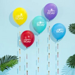 Σετ Μπαλόνια Happy Birthday - Κορδέλες Γιρλάντα (5 Τεμ)