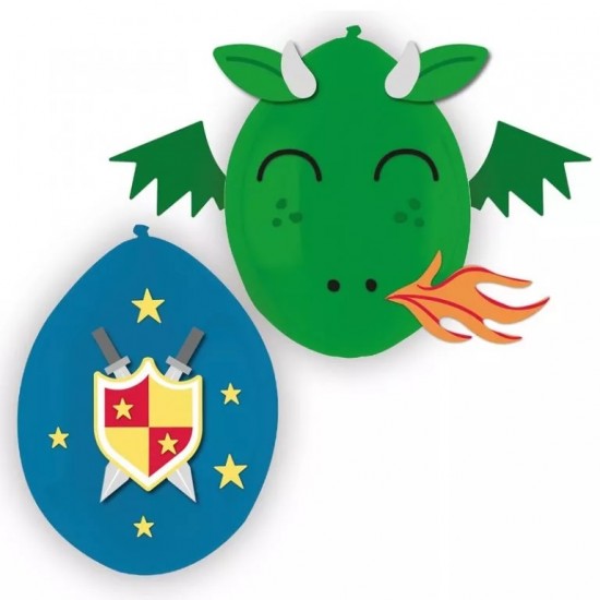 Σετ μπαλόνια Ιππότης & Δράκος με 3D διακοσμητικά (3 τεμ) Σετ μπαλόνια Ιππότης & Δράκος με 3D διακοσμητικά (3 τεμ)