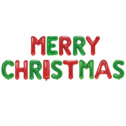 Μπαλόνια φράση Merry Christmas Δίχρωμα