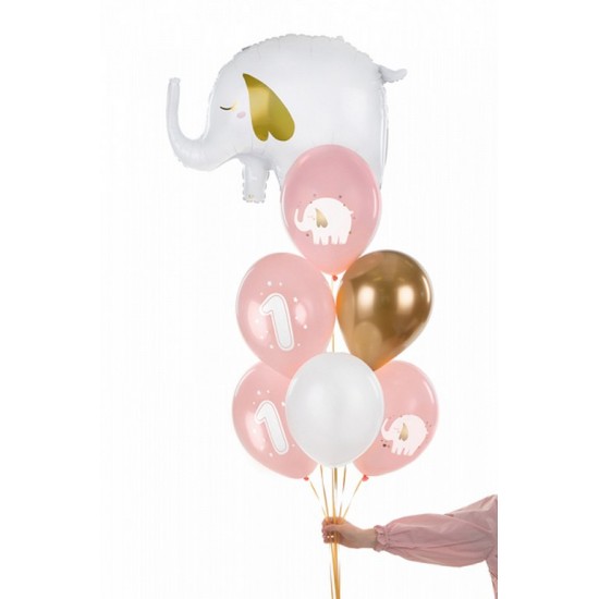 Σετ Μπαλόνια No1 ελεφαντάκι ροζ (6 τεμ)
