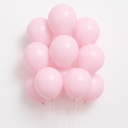 Σετ Μπαλόνια - Παστέλ Baby Pink Χρώμα (12 τεμ)