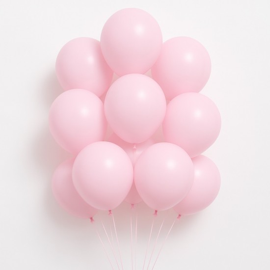 Σετ Μπαλόνια - Παστέλ Baby Pink Χρώμα (12 τεμ)