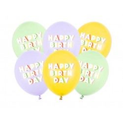 Σετ μπαλόνια παστέλ Happy Birthday (6τεμ.) Σετ μπαλόνια παστέλ Happy Birthday (6τεμ.)