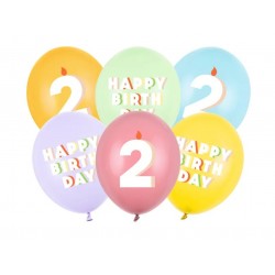 Σετ μπαλόνια παστέλ Happy Birthday No 2 Σετ μπαλόνια παστέλ Happy Birthday No 2