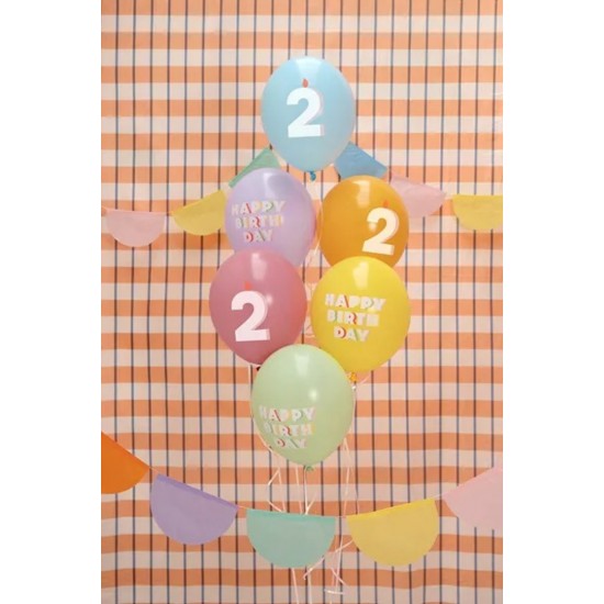Σετ μπαλόνια παστέλ Happy Birthday No 2