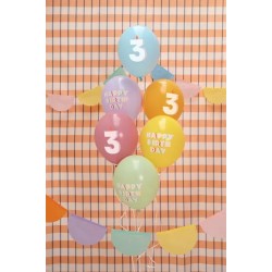 Σετ μπαλόνια παστέλ Happy Birthday No 3 Σετ μπαλόνια παστέλ Happy Birthday No 3
