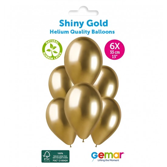 Σετ Μπαλόνια Shiny Gold (6 τεμ)