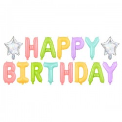 Σετ μπαλονιών "Happy Birthday" πολύχρωμα (15 τεμ) Σετ μπαλονιών "Happy Birthday" πολύχρωμα (15 τεμ)