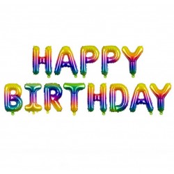 Σετ μπαλονιών "Happy Birthday" Rainbow (13 τεμ) Σετ μπαλονιών "Happy Birthday" Rainbow (13 τεμ)