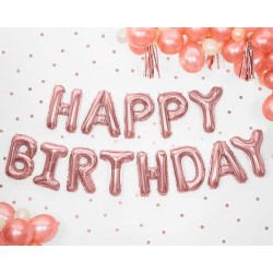 Σετ μπαλονιών "Happy Birthday" Ροζ-χρυσό (13 τεμ) Σετ μπαλονιών "Happy Birthday" Ροζ-χρυσό (13 τεμ)