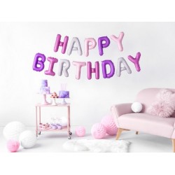 Σετ μπαλονιών "Happy Birthday" Ροζ Μοβ Mix (13 τεμ) Σετ μπαλονιών "Happy Birthday" Ροζ Μοβ Mix (13 τεμ)