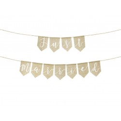 Σημαιάκια γάμου υφασμάτινα Just Married Σημαιάκια γάμου υφασμάτινα Just Married