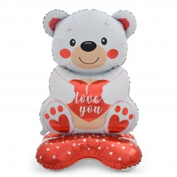 Standing Μπαλόνι Αρκουδάκι άσπρο I Love you Standing Μπαλόνι Αρκουδάκι άσπρο I Love you