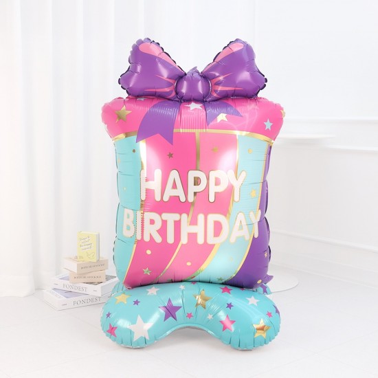 Standing Μπαλόνι Δώρο Γενεθλίων ροζ-γαλάζιο