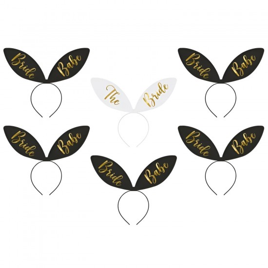 Στέκες Bride με αυτάκια μαύρα (6 τεμ)