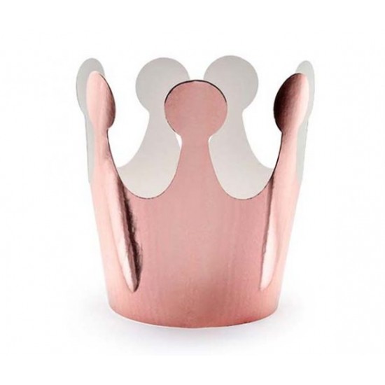 Στέμμα πάρτυ ροζ-χρυσό (6 τεμ)