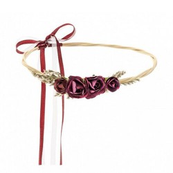 Στεφάνι μαλλιών με μπορντό Λουλούδια Στεφάνι μαλλιών με μπορντό Λουλούδια