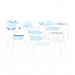 Στικάκια PhotoBooth Baby Shower Boy (11 τεμ) Στικάκια PhotoBooth Baby Shower Boy (11 τεμ)