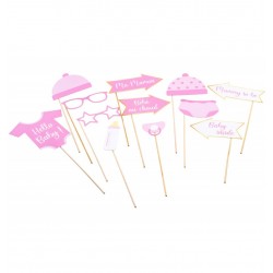 Στικάκια PhotoBooth Baby Shower Girl (11 τεμ) Στικάκια PhotoBooth Baby Shower Girl (11 τεμ)