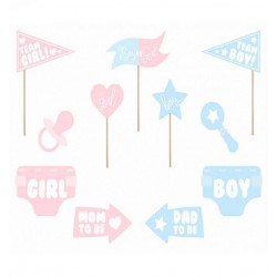 Στικάκια PhotoBooth Gender Reveal party  (11 τεμ) Στικάκια PhotoBooth Gender Reveal party  (11 τεμ)