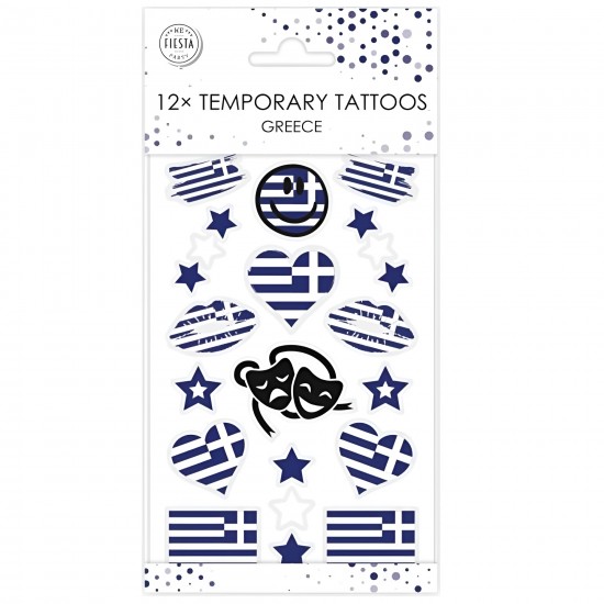 Τατουάζ Ελληνική Σημαία (12 τεμ)