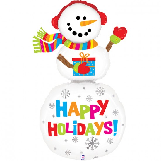Τεράστιο Μπαλόνι Χιονάνθρωπος Happy Holidays