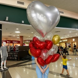 Τεράστιο Μπαλόνι Καρδιά Ασημί 172 cm Τεράστιο Μπαλόνι Καρδιά Ασημί 172 cm