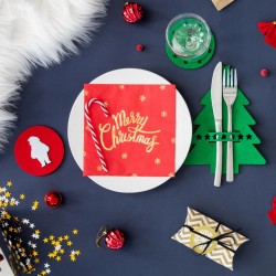 Θήκη για μαχαιροπίρουνα Χριστουγεννιάτικο Δέντρο (6 τεμ)