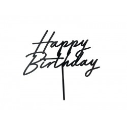 Topper Happy Birthday Μαύρο(τούρτας) Topper Happy Birthday Μαύρο(τούρτας)