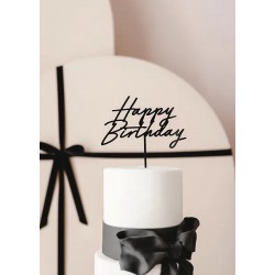 Topper Happy Birthday Μαύρο(τούρτας) Topper Happy Birthday Μαύρο(τούρτας)
