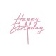 Topper Τούρτας Happy Birthday Απαλό Ροζ