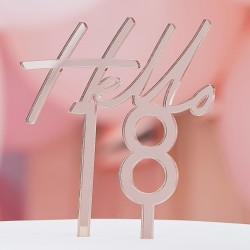 Topper τούρτας "Hello 18" Rosegold Topper τούρτας "Hello 18" Rosegold