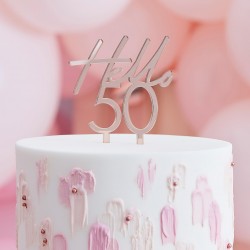 Topper τούρτας "Hello 50" Rosegold Topper τούρτας "Hello 50" Rosegold
