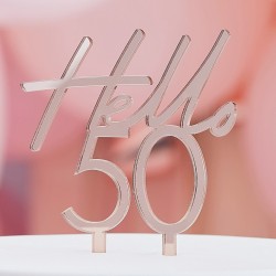 Topper τούρτας "Hello 50" Rosegold Topper τούρτας "Hello 50" Rosegold