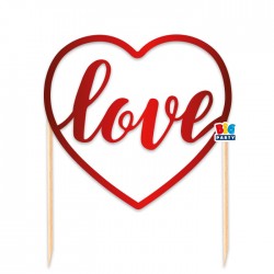 Topper Τούρτας κόκκινο - Love (16 x 20 cm) Topper Τούρτας κόκκινο - Love (16 x 20 cm)