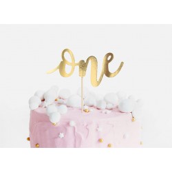 Topper τούρτας One Χρυσό Topper τούρτας One Χρυσό