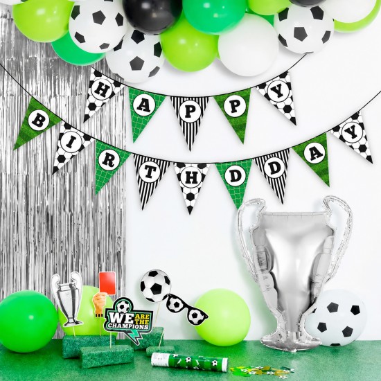 Σημαιάκια Τριγωνικά Happy Birthday - Ποδόσφαιρο (5m)