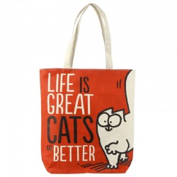 Βαμβακερή Τσάντα με φερμουάρ - Life is Great, Cats are Better Βαμβακερή Τσάντα με φερμουάρ - Life is Great, Cats are Better